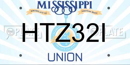HTZ32I Mississippi License Plate