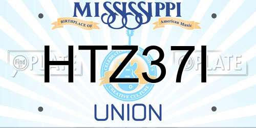 HTZ37I Mississippi License Plate