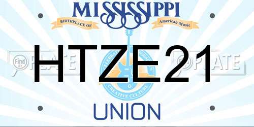 HTZE21 Mississippi License Plate