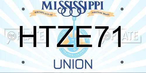 HTZE71 Mississippi License Plate