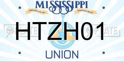HTZH01 Mississippi License Plate