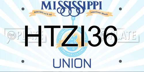 HTZI36 Mississippi License Plate