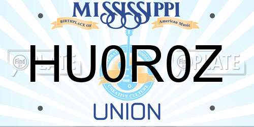 HU0R0Z Mississippi License Plate
