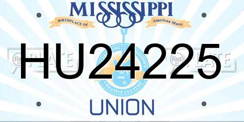 HU24225 Mississippi License Plate