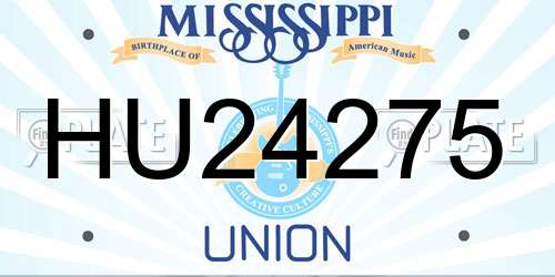 HU24275 Mississippi License Plate