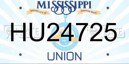 HU24725 Mississippi License Plate