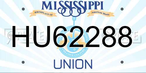 HU62288 Mississippi License Plate