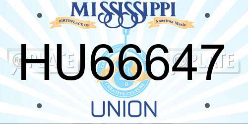 HU66647 Mississippi License Plate