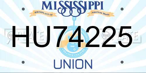 HU74225 Mississippi License Plate