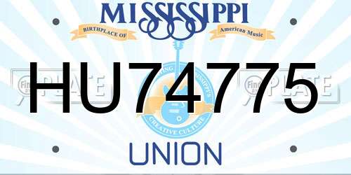 HU74775 Mississippi License Plate