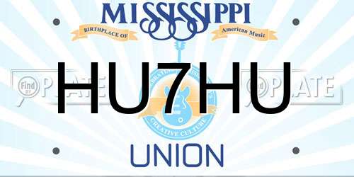 HU7HU Mississippi License Plate