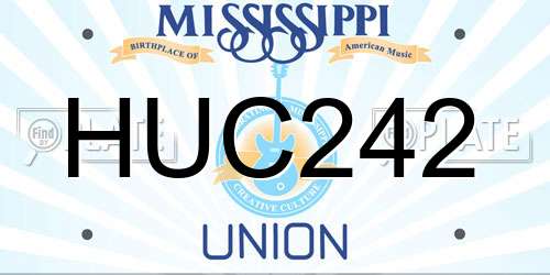 HUC242 Mississippi License Plate