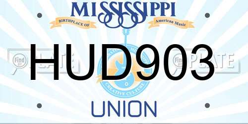 HUD903 Mississippi License Plate