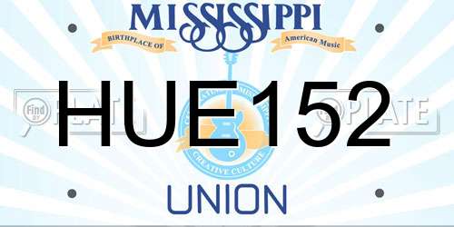HUE152 Mississippi License Plate