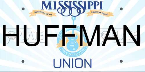 HUFFMAN Mississippi License Plate