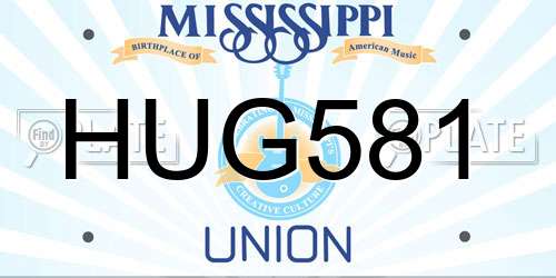 HUG581 Mississippi License Plate
