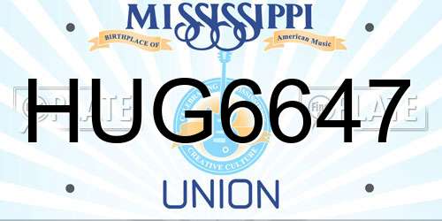 HUG6647 Mississippi License Plate