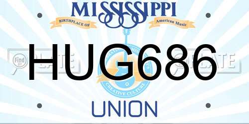 HUG686 Mississippi License Plate