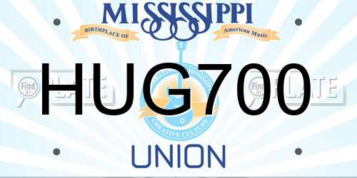HUG700 Mississippi License Plate