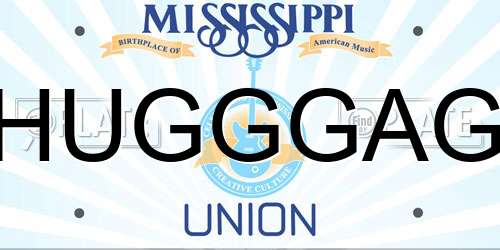 HUGGGAG Mississippi License Plate