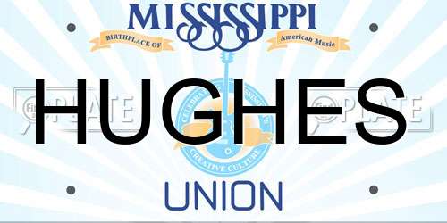 HUGHES Mississippi License Plate