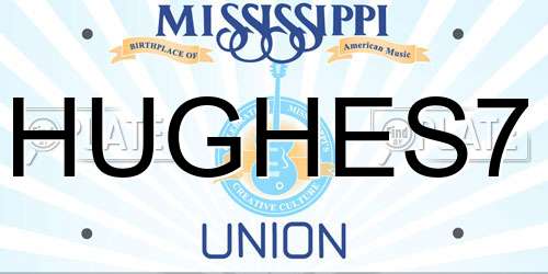 HUGHES7 Mississippi License Plate