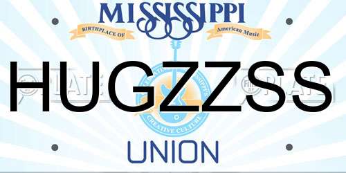 HUGZZSS Mississippi License Plate