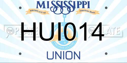 HUI014 Mississippi License Plate