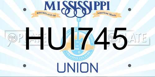 HUI745 Mississippi License Plate