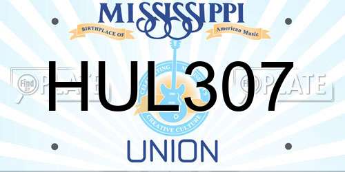 HUL307 Mississippi License Plate