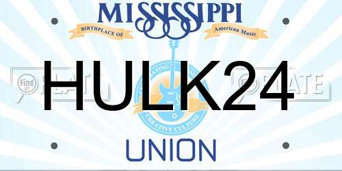 HULK24 Mississippi License Plate