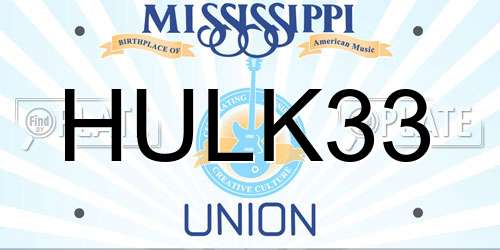 HULK33 Mississippi License Plate