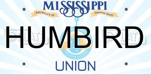 HUMBIRD Mississippi License Plate