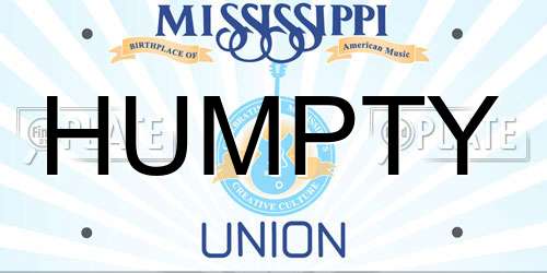 HUMPTY Mississippi License Plate