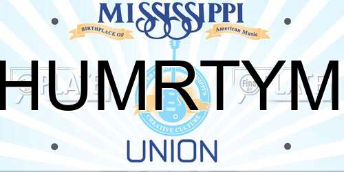 HUMRTYM Mississippi License Plate