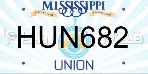 HUN682 Mississippi License Plate