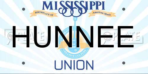 HUNNEE Mississippi License Plate