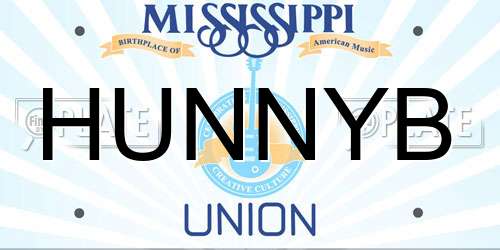 HUNNYB Mississippi License Plate