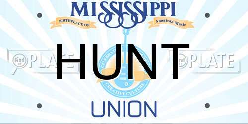 HUNT Mississippi License Plate
