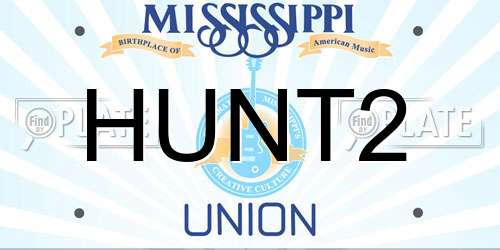 HUNT2 Mississippi License Plate