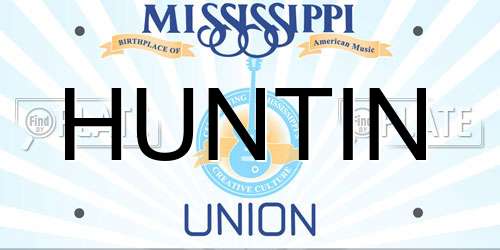 HUNTIN Mississippi License Plate