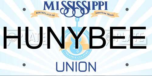 HUNYBEE Mississippi License Plate
