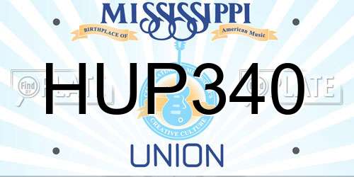 HUP340 Mississippi License Plate