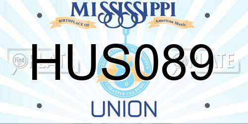 HUS089 Mississippi License Plate