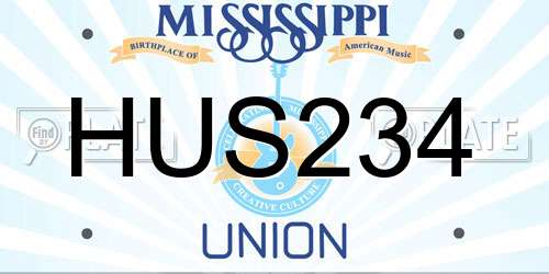 HUS234 Mississippi License Plate