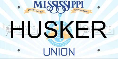 HUSKER Mississippi License Plate