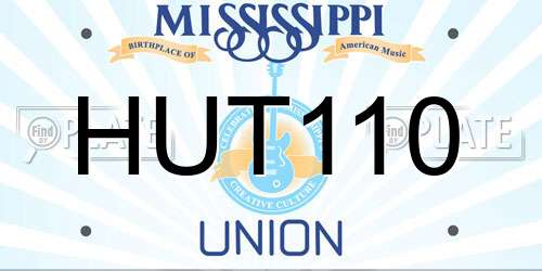 HUT110 Mississippi License Plate