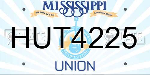 HUT4225 Mississippi License Plate