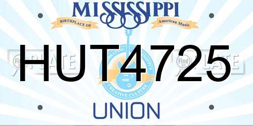 HUT4725 Mississippi License Plate