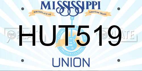 HUT519 Mississippi License Plate